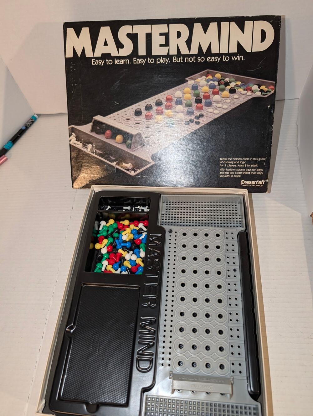 Vintage Mastermind Strategy Game by Pressman – 1981 Model 3016 Complete Peg Set